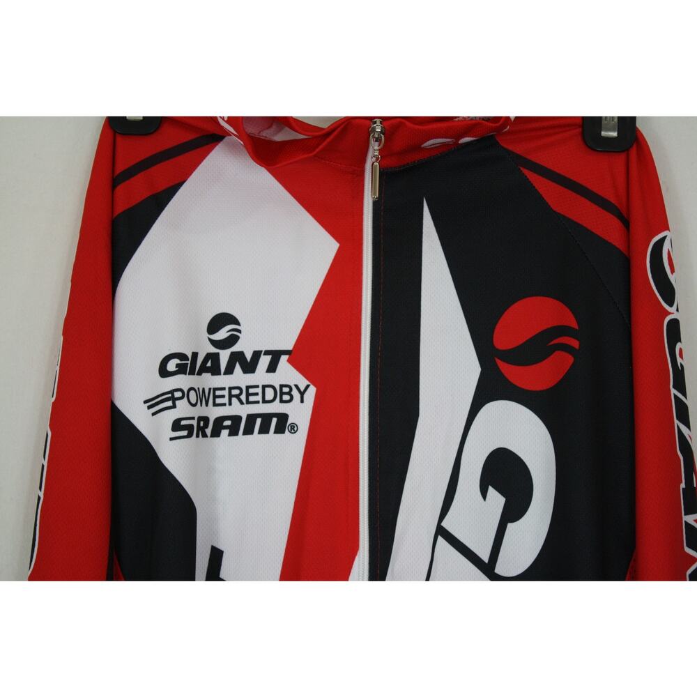 Giant Cycling Red & Black Long Sleeve Full Zip Cycling Jersey Mens Medium - Picture 4 of 6